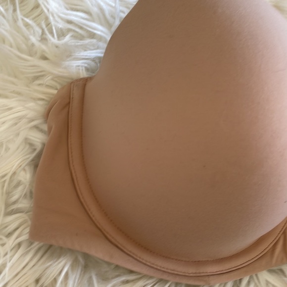Ambrielle tan underwire padded bra super soft full coverage sz 38DDD criss cross - Picture 3 of 16